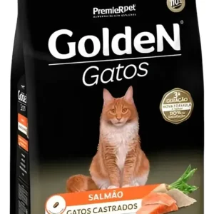 Ração Golden Gatos Adultos Castrados Sabor Salmão 3kg