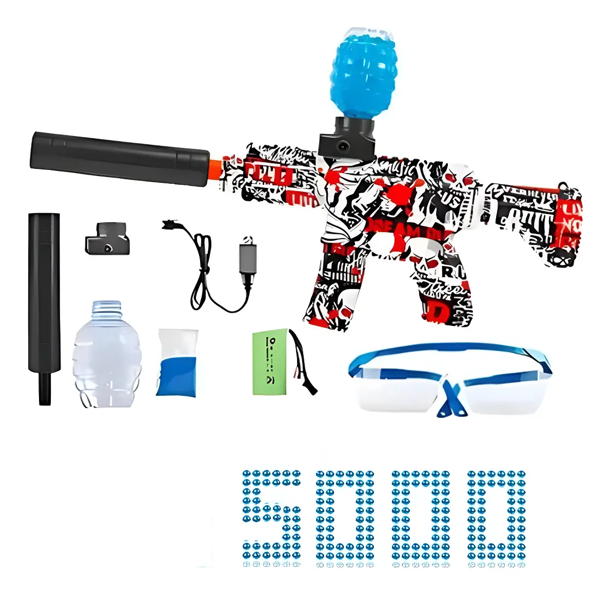 Brinquedo Arma Bolinha Gel Arminha Metralhadora Automática