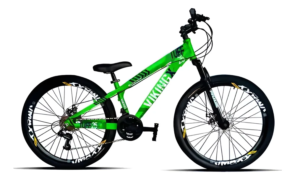 Bicicleta Mountain Bike Aro 26 Vikingx Tuff X-25 Verde com 21 Velocidades