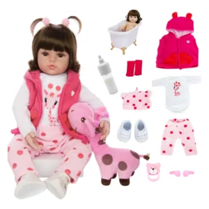 Bebê Reborn Boneca Menina Silicone Girafinha Pode Dar Banho