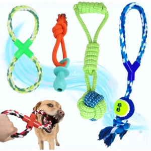 4 Brinquedo Pet Corda Resistente Interativo Cachorro Forte