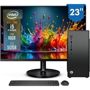 Computador Completo 2Eletro Top Intel Core i5, 16GB RAM, SSD 512GB, Bivolt, Monitor 23" Full HD - CD2E-0132TO