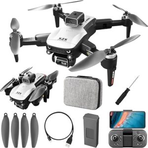 Drone com Câmera 4K, Drone Profissional FPV, Dobrável Mini Controle Remoto DroneQuadricóptero com Bolsa de Transporte, Bateria 3.7V 1800mAh, Brinquedos Educativos (S2S)