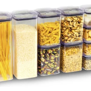 Kit 10 Organizadores Pote Hermético Empilhável Em Acrílico