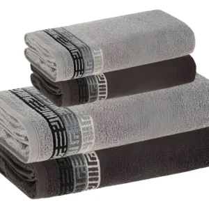 Jogo De Toalhas 4 Pçs Fio Cardado 100% Algodão Bosco Karsten Cinza Bosco