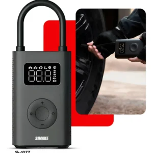 Mini Compressor Digital Simake Bomba De Encher Pneus Portátil Para Carro Bicicleta Motocicletas Cor Preto Com Calibrador