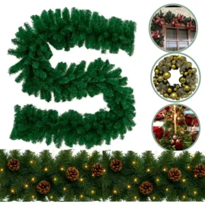 Festão Natal Aramado Verde Grosso 270cm 300 Galhos